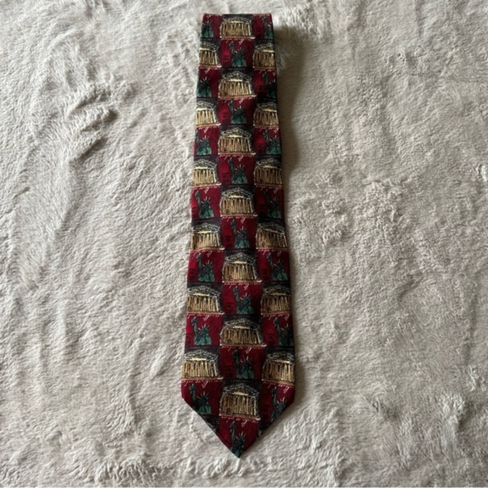 Quote me Harry Truman the buck stops here silk tie Statue of Liberty